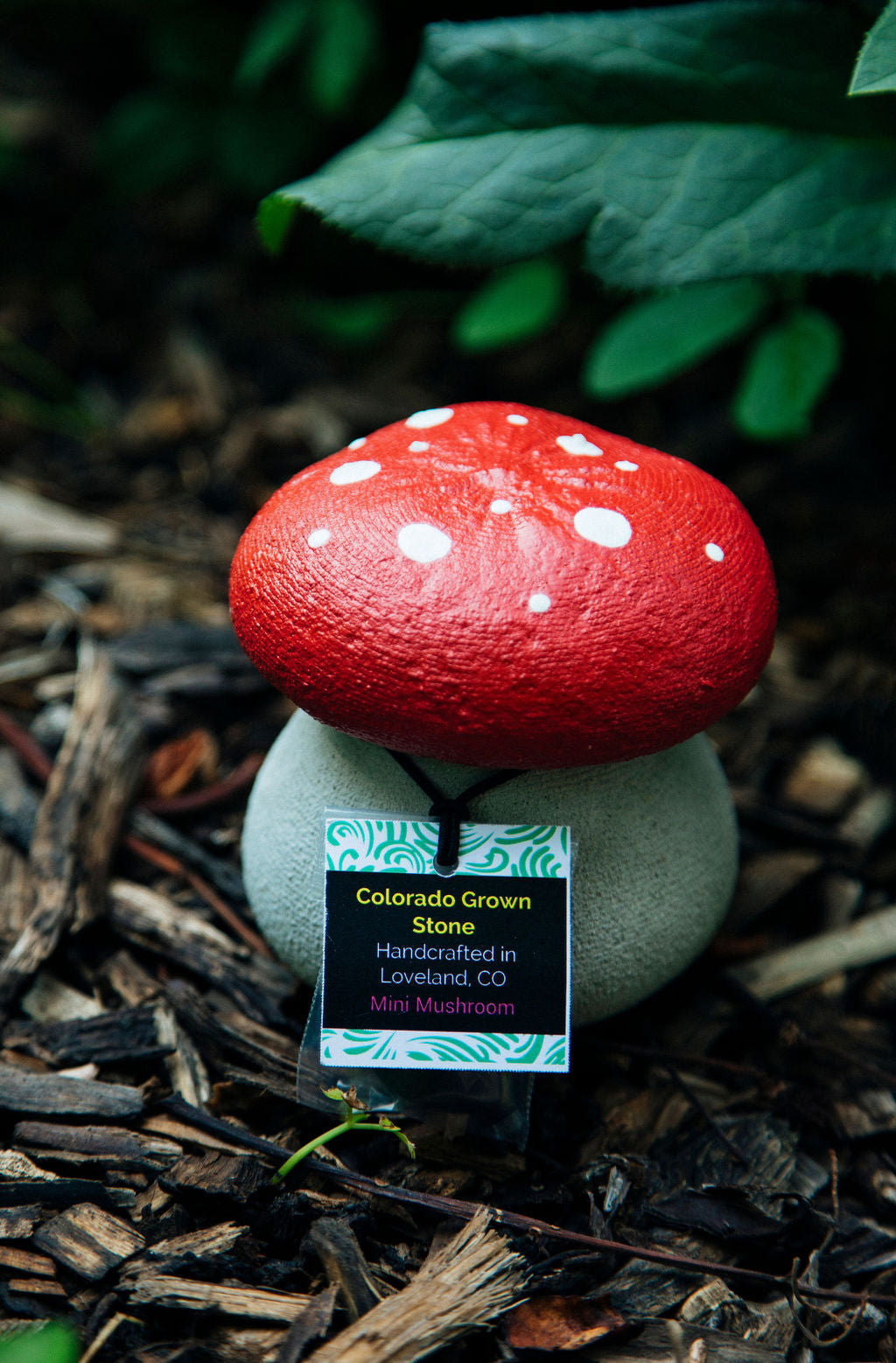 *Mini* Glow-In-The-Dark Concrete Mushrooms - Classic Red