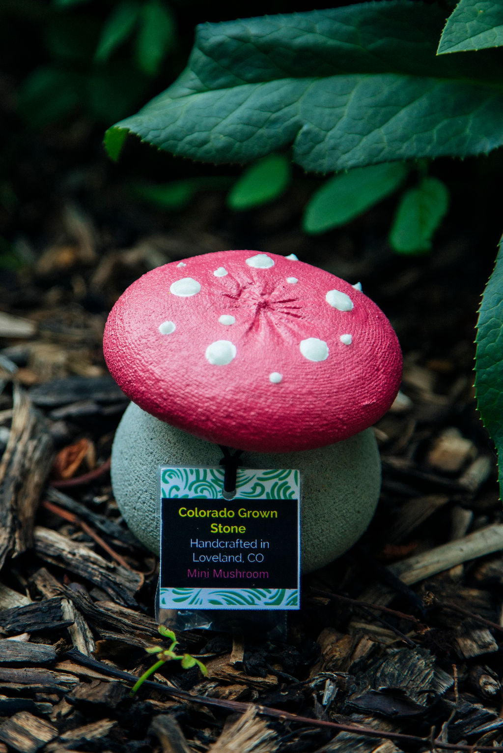 *Mini* Glow-In-The-Dark Concrete Mushrooms - Pretty in Pink