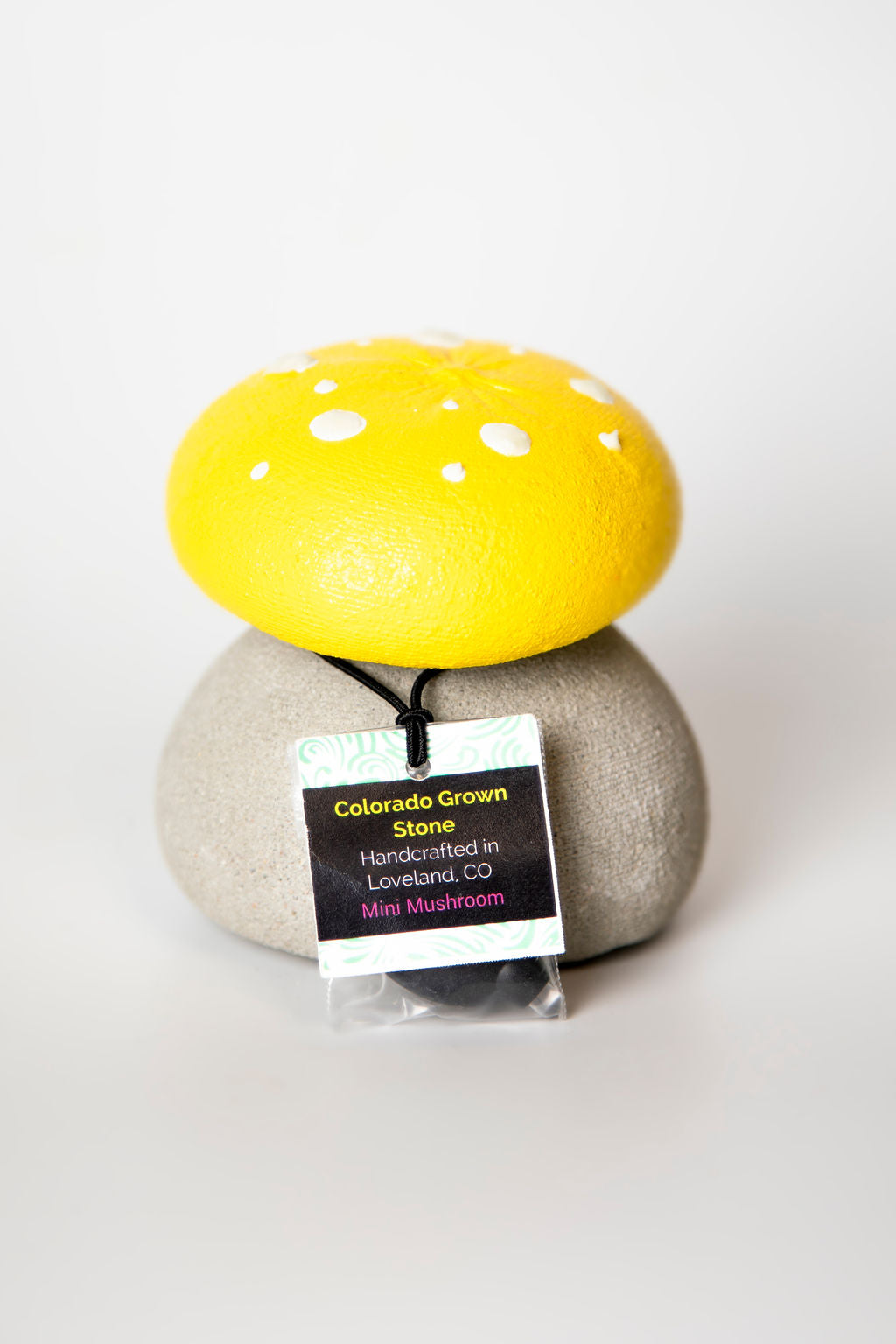 *Mini* Glow-In-The-Dark Concrete Mushrooms - Vibrant Yellow