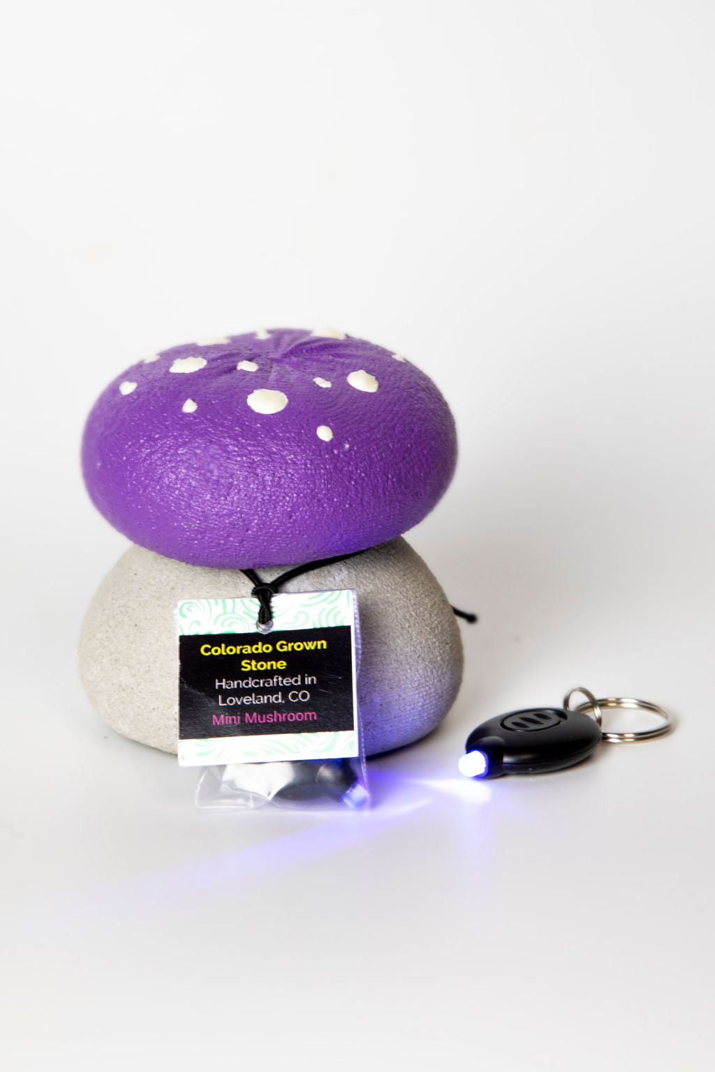 *Mini* Glow-In-The-Dark Concrete Mushrooms - Playful Purple