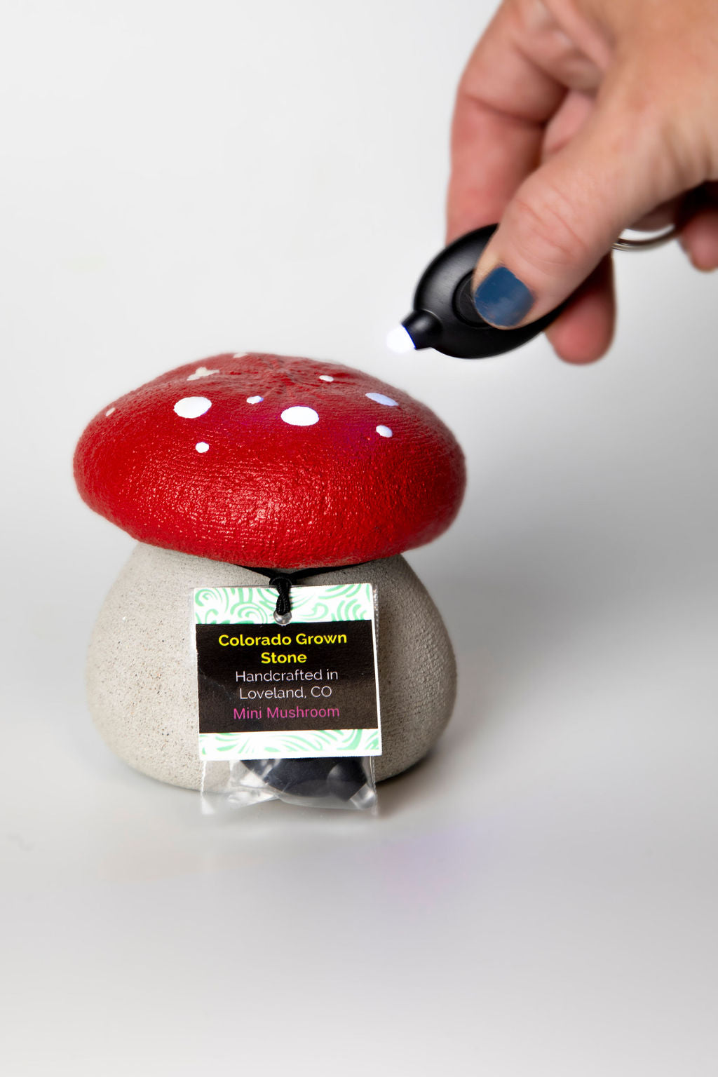 *Mini* Glow-In-The-Dark Concrete Mushrooms - Classic Red