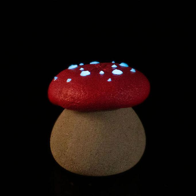 *Mini* Glow-In-The-Dark Concrete Mushrooms - Pretty in Pink