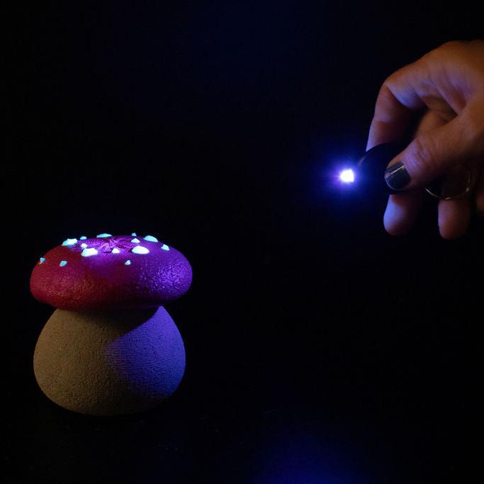 *Mini* Glow-In-The-Dark Concrete Mushrooms - Classic Red