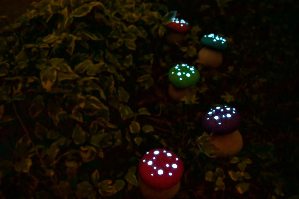 *Mini* Glow-In-The-Dark Concrete Mushrooms - Classic Red